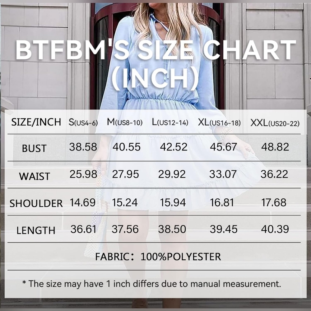 Women Casual Dress Tie VNeck Long Sleeve High Waist Ruffle NWT Large Fall Dress - Picture 3 of 6